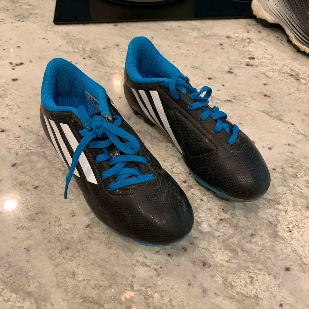Adidas Black & Blue Soccer Shoes sz 3
